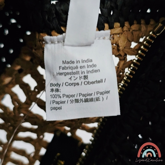 New! J. Crew Paros Open Weave Straw Bag  with Horseshoe Charm - Picture 16 of 16